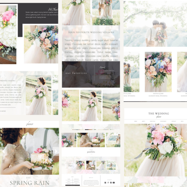 Spring Rain Wedding Planner Luxury Showit Website Template - Image 3