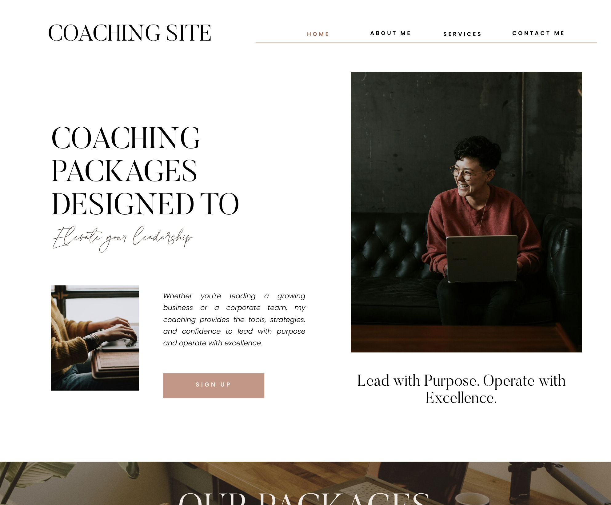 Showit website template for coaches featuring Programs, Blog, and Contact page layouts.