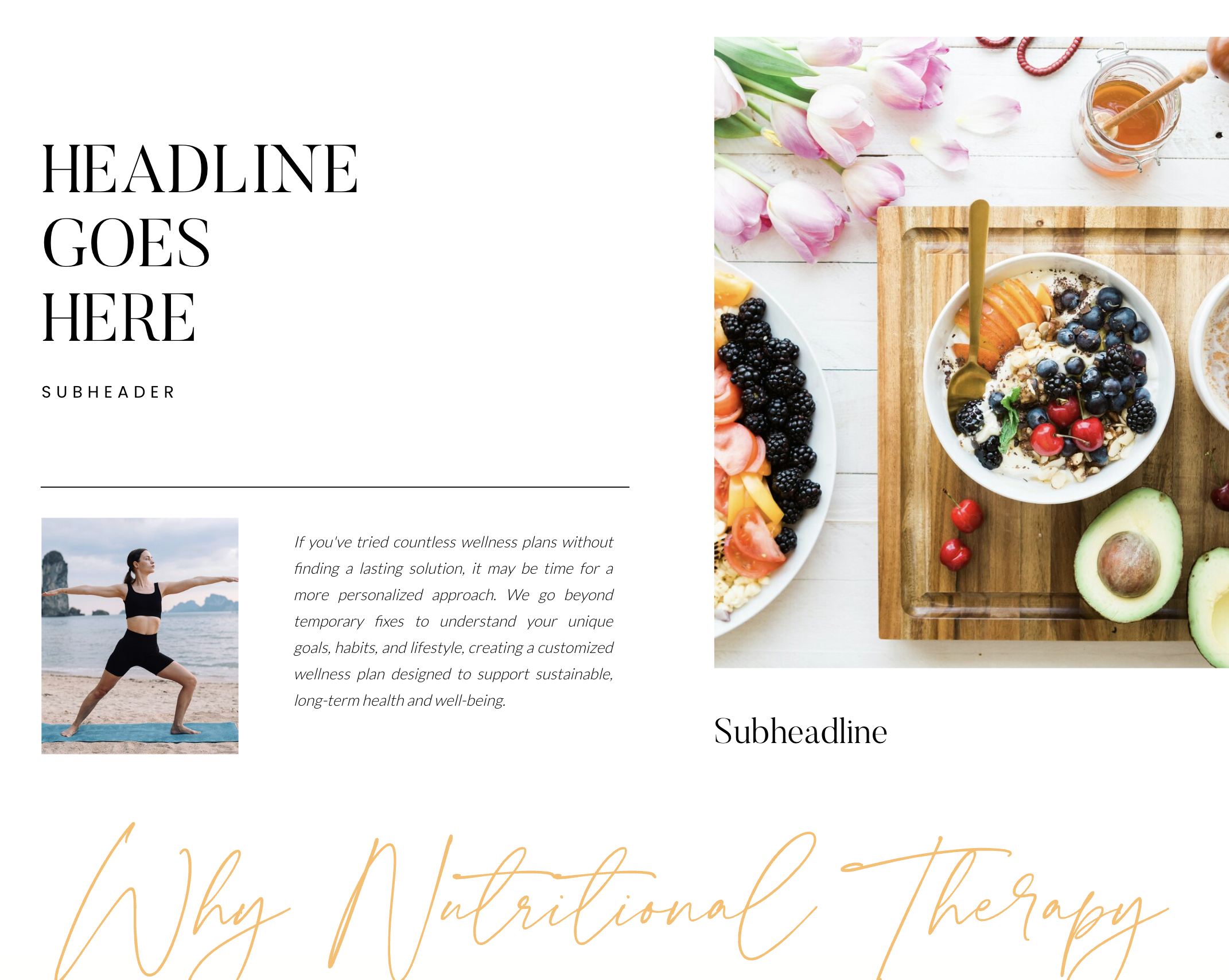 About page for the Solace Health Coach Showit website template.
