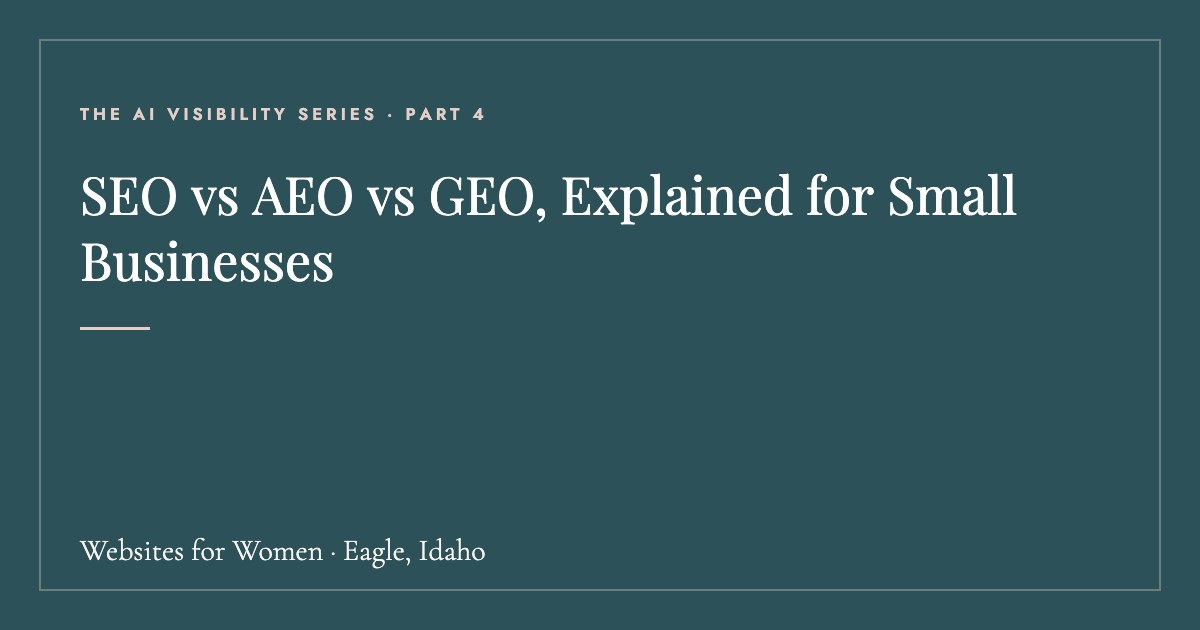 SEO vs AEO vs GEO explained for small business owners